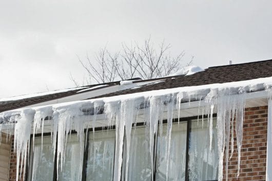 Ice dams on roof 